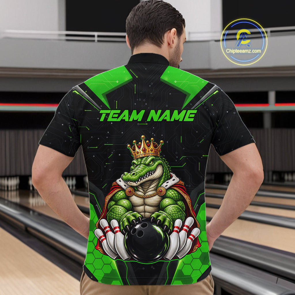 Custom Funny King Alligator Bowling Shirts Crown Bowling Jersey