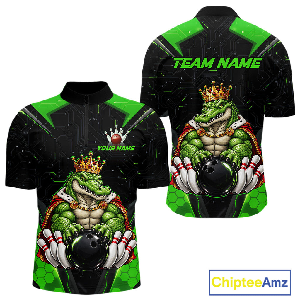 Custom Funny King Alligator Bowling Shirts Crown Bowling Jersey