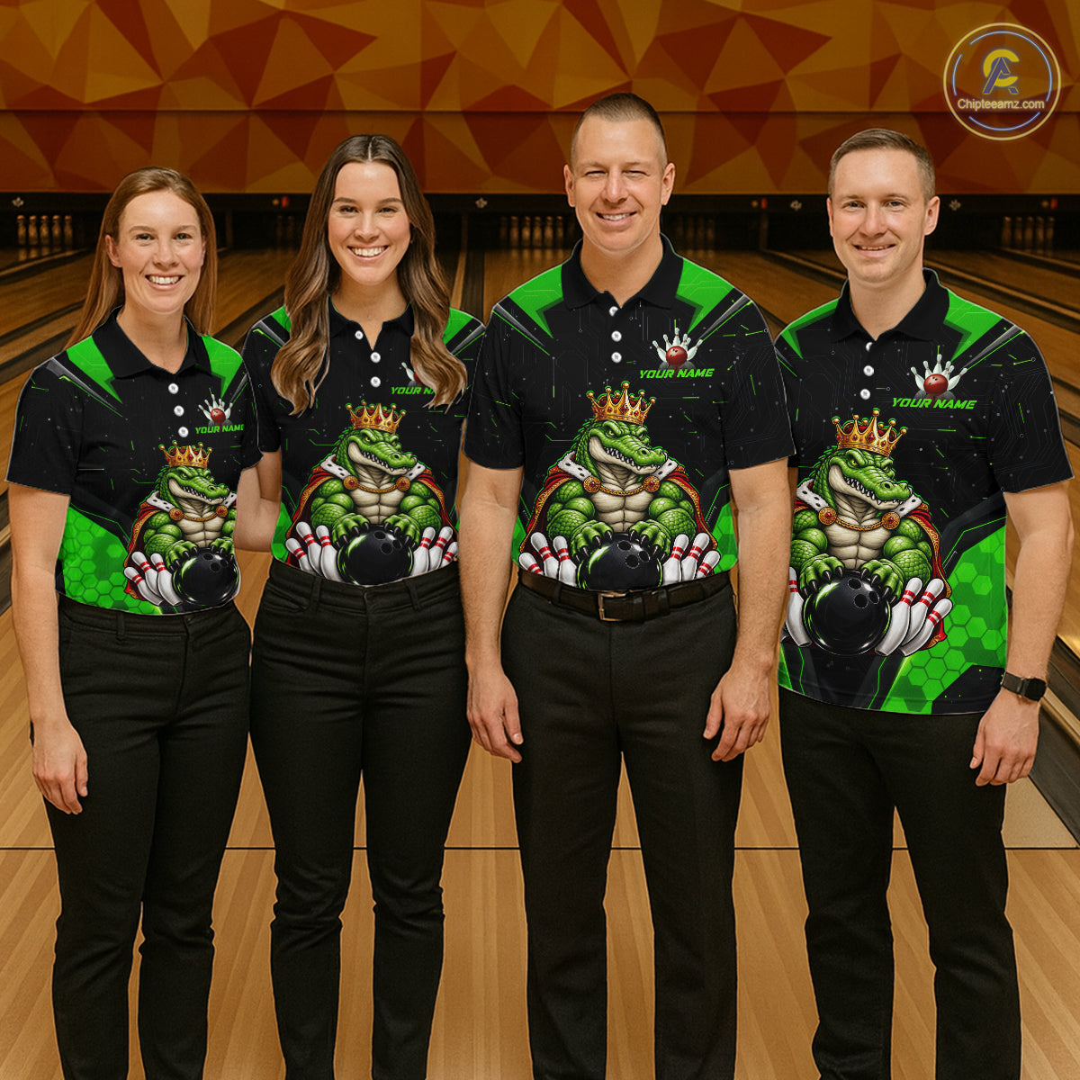 Custom Funny King Alligator Bowling Shirts Crown Bowling Jersey