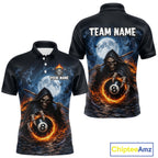 Custom Grim Reaper Billiards Team Shirt 8 Ball Pool Jersey Billiard Outfit