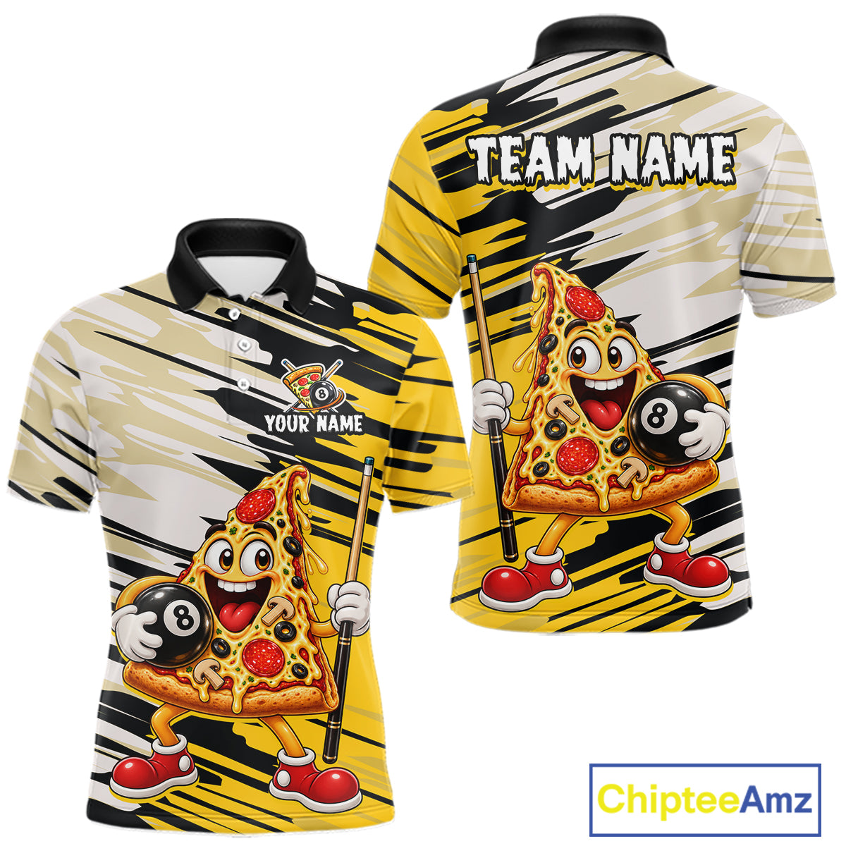 Custom Funny Pizza Billiard Shirt 8 Ball Billiard Pool Jersey