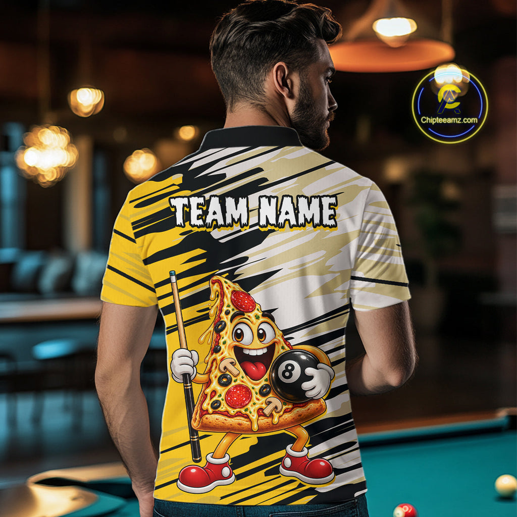 Custom Funny Pizza Billiard Shirt 8 Ball Billiard Pool Jersey
