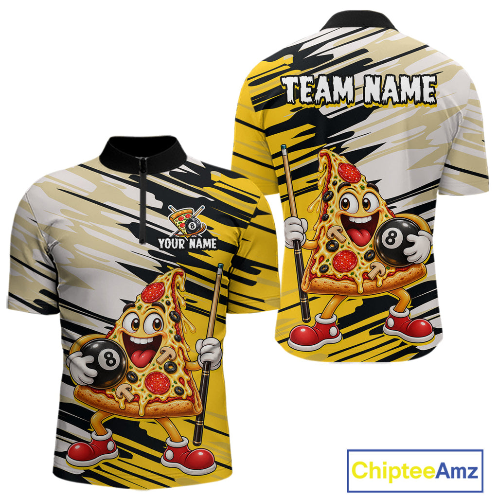 Custom Funny Pizza Billiard Shirt 8 Ball Billiard Pool Jersey