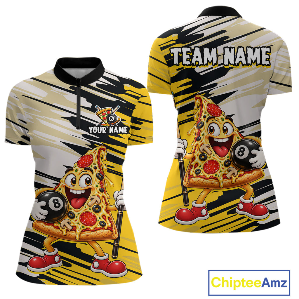 Custom Funny Pizza Billiard Shirt 8 Ball Billiard Pool Jersey