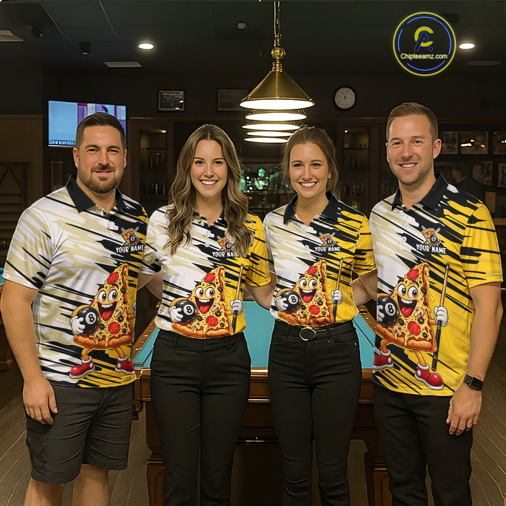 Custom Funny Pizza Billiard Shirt 8 Ball Billiard Pool Jersey