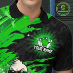 Custom Green Funny Duck Bowling Shirts Bowling Jersey