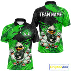 Custom Green Funny Duck Bowling Shirts Bowling Jersey