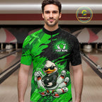 Custom Green Funny Duck Bowling Shirts Bowling Jersey