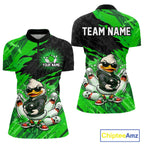 Custom Green Funny Duck Bowling Shirts Bowling Jersey