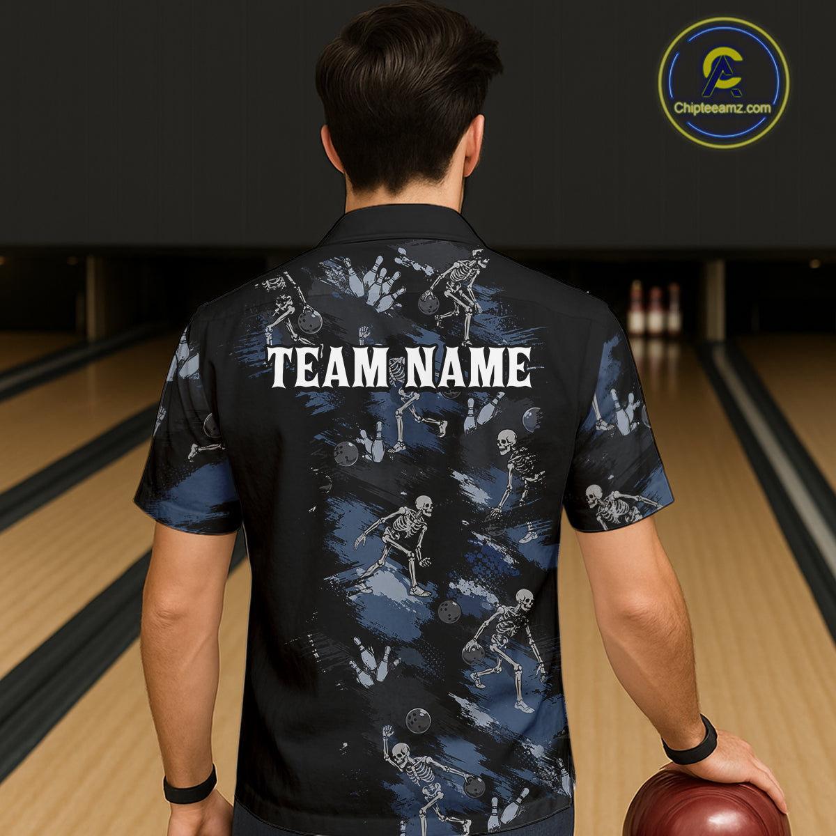 Custom Skeleton Bowling Hawaiian Shirt Funny Bowling Button Up Shirt