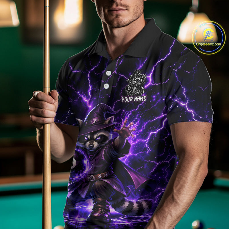 Custom Wizard Raccoon 8 Ball Billiard Shirt Pool Billiard Jersey
