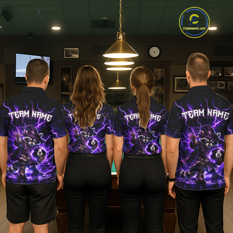 Custom Wizard Raccoon 8 Ball Billiard Shirt Pool Billiard Jersey