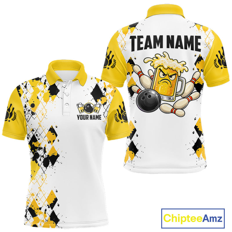 Custom Funny Beer Bowling Team Shirts Bowling League Jersey