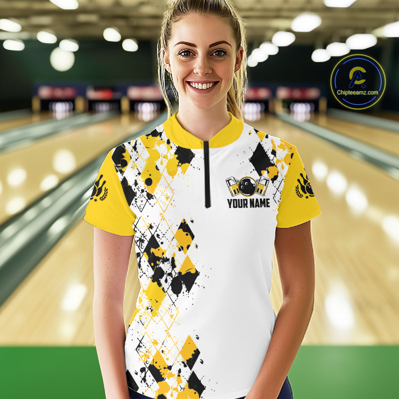 Custom Funny Beer Bowling Team Shirts Bowling League Jersey
