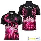 Custom Pink Butterflies Ribbon Bowling Shirt Breast Cancer Bowling Jersey