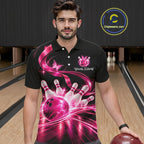 Custom Pink Butterflies Ribbon Bowling Shirt Breast Cancer Bowling Jersey