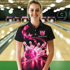 Custom Pink Butterflies Ribbon Bowling Shirt Breast Cancer Bowling Jersey