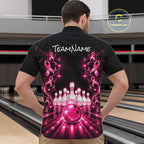 Custom Pink Butterflies Ribbon Bowling Shirt Breast Cancer Bowling Jersey