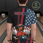 Personalized American Flag Dachshund Bowling Shirt Bowling Jersey Performance Patriotic