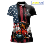 Personalized American Flag Dachshund Bowling Shirt Bowling Jersey Performance Patriotic