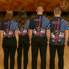 Personalized American Flag Dachshund Bowling Shirt Bowling Jersey Performance Patriotic