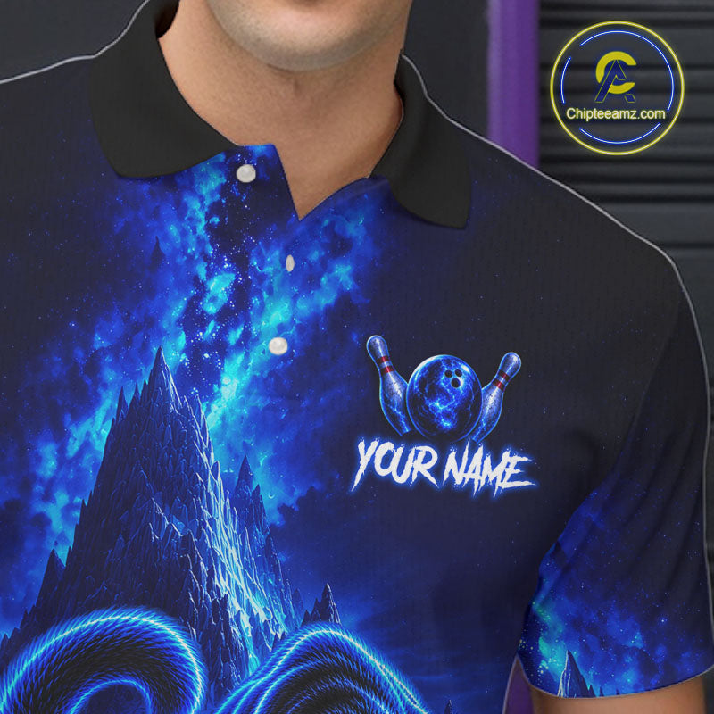 Custom Neon Blue Panther Bowling Shirt Cool Bowling Jersey Bowling Outfit