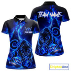 Custom Neon Blue Panther Bowling Shirt Cool Bowling Jersey Bowling Outfit