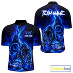 Custom Neon Blue Panther Bowling Shirt Cool Bowling Jersey Bowling Outfit