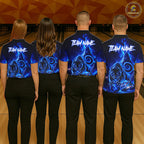 Custom Neon Blue Panther Bowling Shirt Cool Bowling Jersey Bowling Outfit