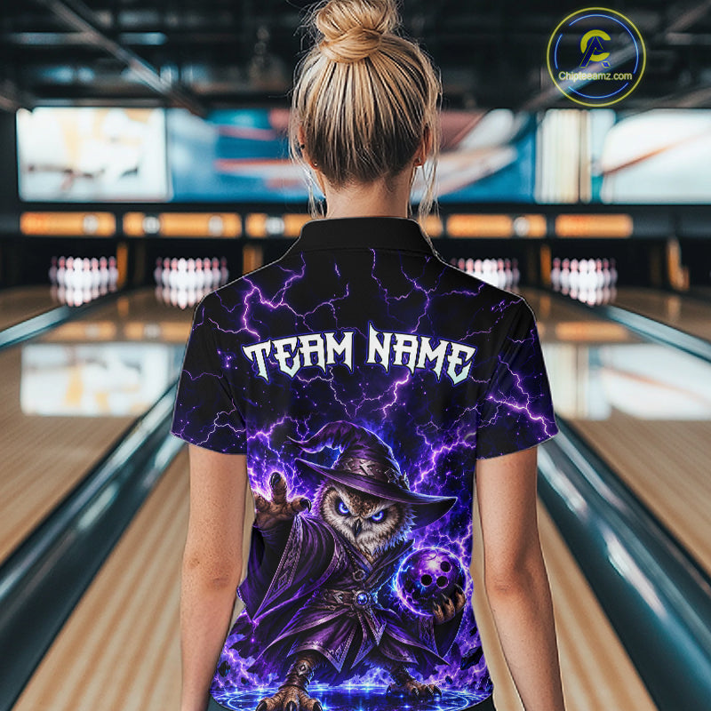 Custom Bowling Wizard Owl Bowling Shirt Lightning Thunder Bowling Jersey