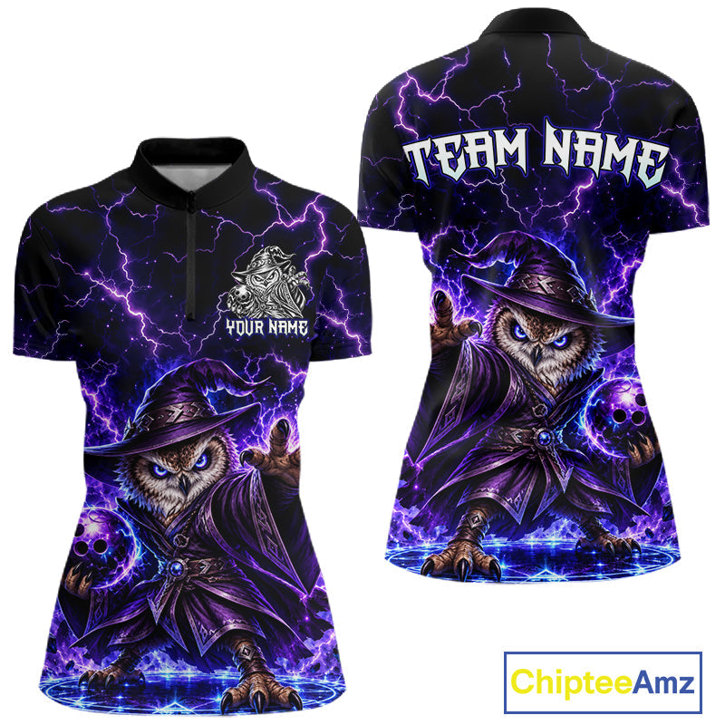 Custom Bowling Wizard Owl Bowling Shirt Lightning Thunder Bowling Jersey
