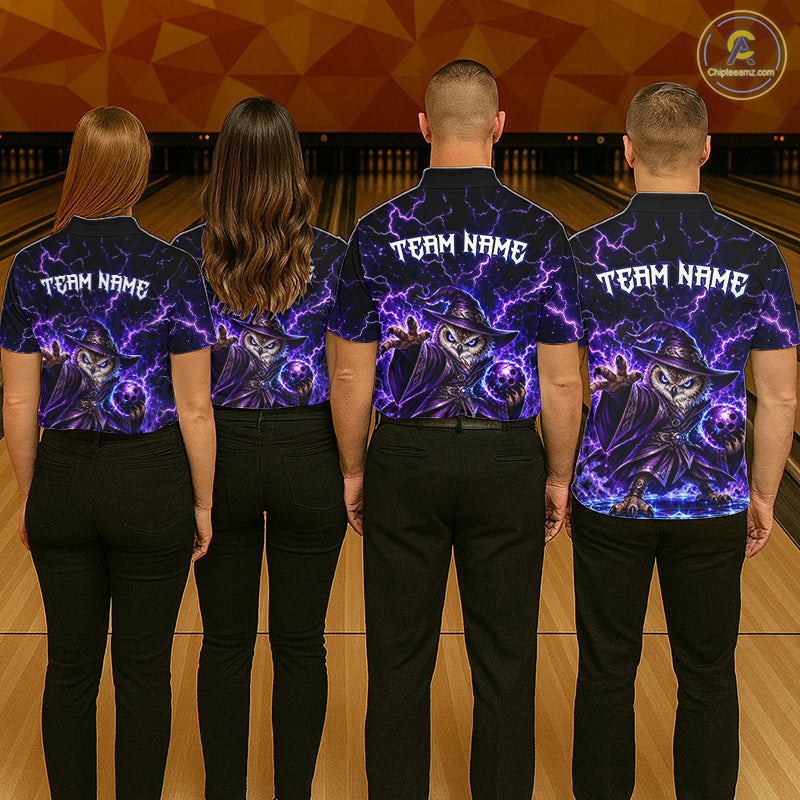 Custom Bowling Wizard Owl Bowling Shirt Lightning Thunder Bowling Jersey