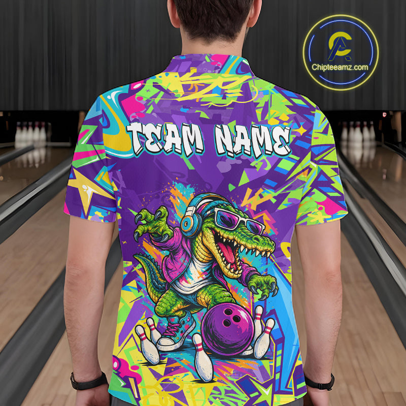 Custom Funny Alligator Bowling Shirt Graffiti Bowling Jersey