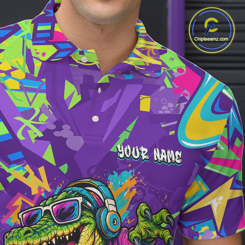 Custom Funny Alligator Bowling Shirt Graffiti Bowling Jersey