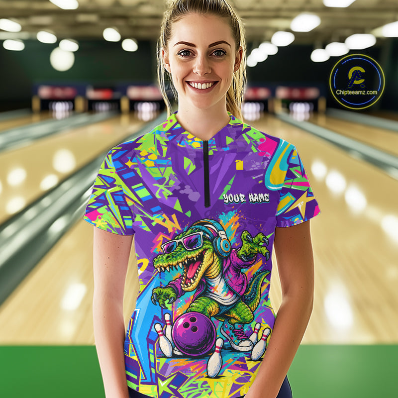 Custom Funny Alligator Bowling Shirt Graffiti Bowling Jersey