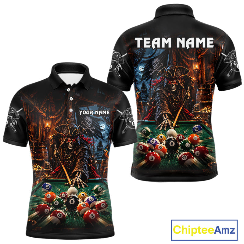 Custom Grim Reaper 8 Ball Billiard Shirts Pirate Billiard Pool Jersey