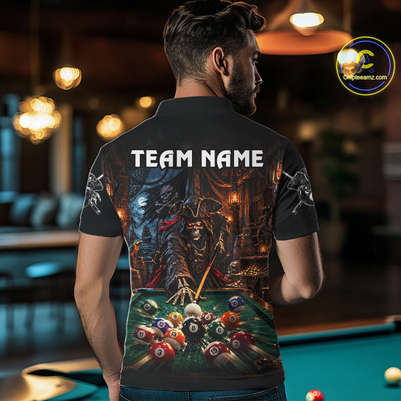 Custom Grim Reaper 8 Ball Billiard Shirts Pirate Billiard Pool Jersey