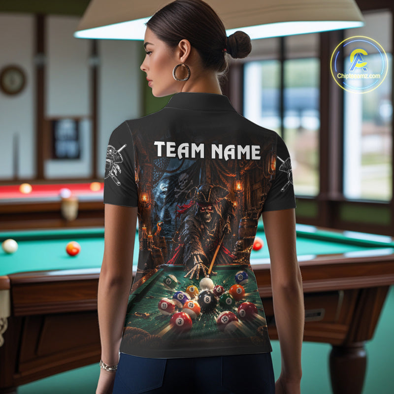 Custom Grim Reaper 8 Ball Billiard Shirts Pirate Billiard Pool Jersey