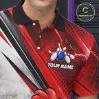 Funny Chicken Bowling Shirt Custom Red White Bowling Jersey Polo & 1/4-Zip
