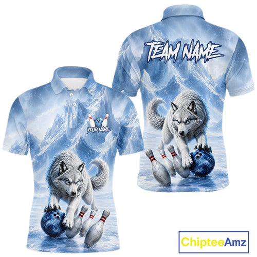 Custom Arctic Wolf Bowling Team Shirt Ice Bowling Jersey League Polo & Quarter-Zip