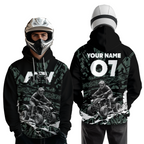 Custom ATV Motocross Hoodie Green Quad Bike Hoodie Racing Off-Road