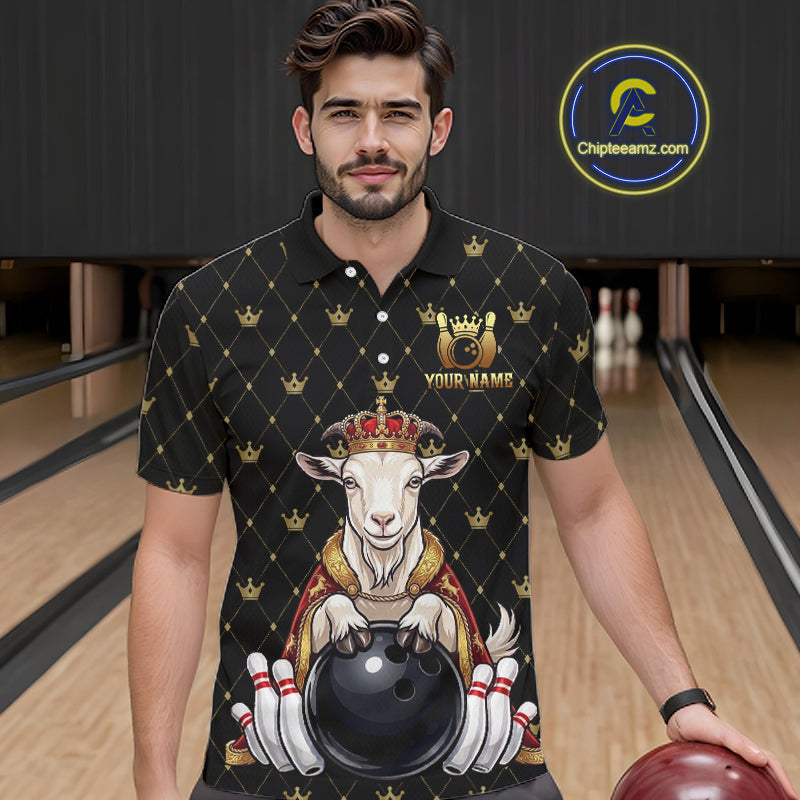 Custom Funny King Goat Bowling Shirts Crown Bowling Jersey