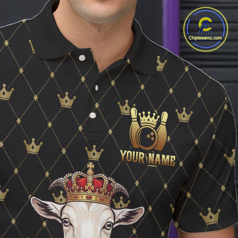 Custom Funny King Goat Bowling Shirts Crown Bowling Jersey