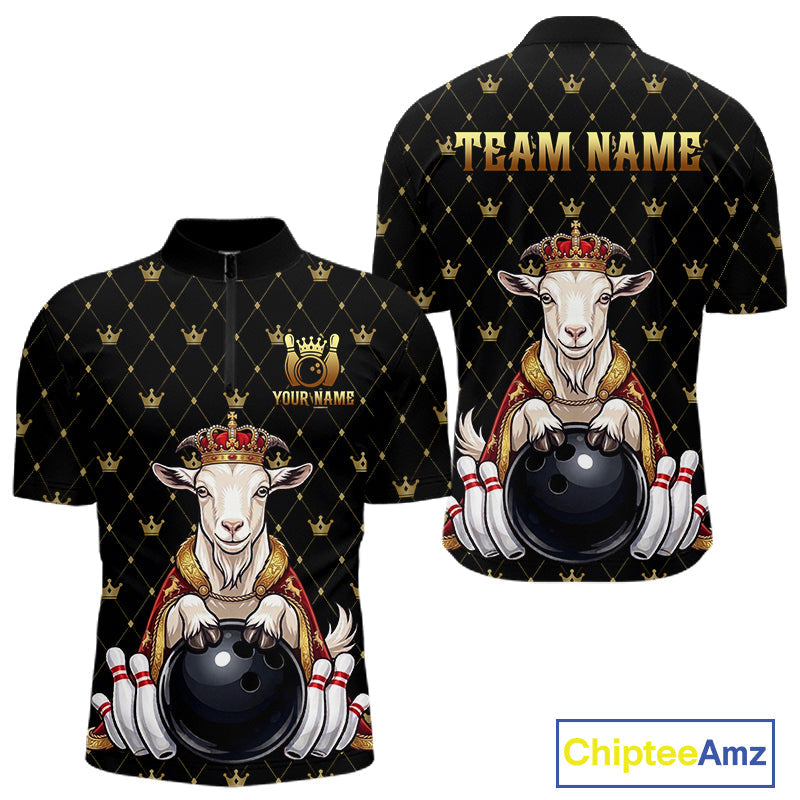 Custom Funny King Goat Bowling Shirts Crown Bowling Jersey