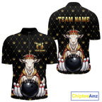 Custom Funny King Goat Bowling Shirts Crown Bowling Jersey