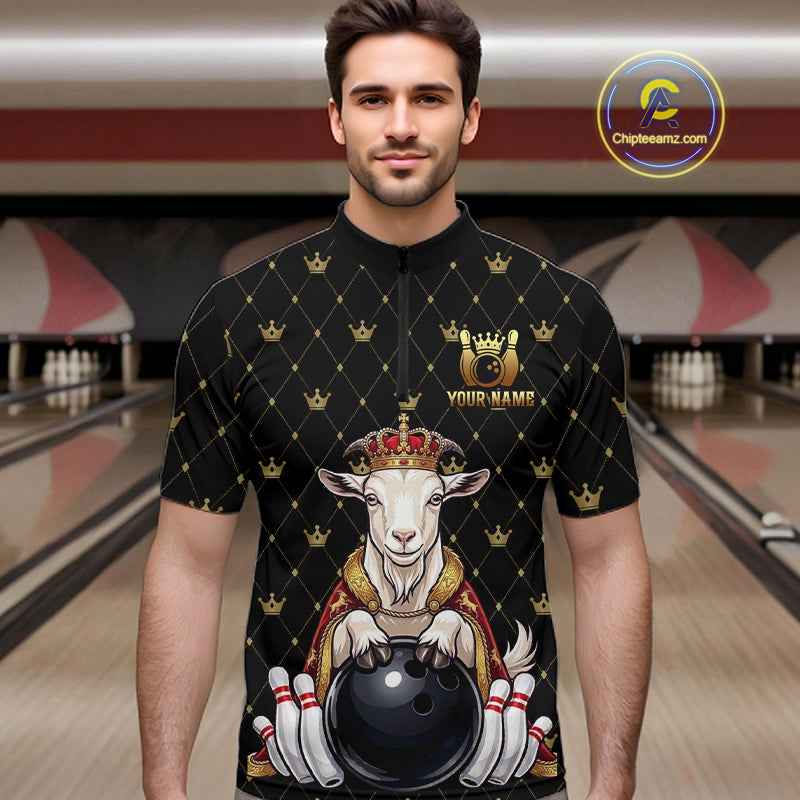 Custom Funny King Goat Bowling Shirts Crown Bowling Jersey