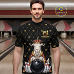 Custom Funny King Goat Bowling Shirts Crown Bowling Jersey