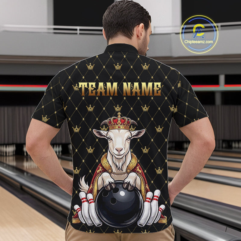 Custom Funny King Goat Bowling Shirts Crown Bowling Jersey
