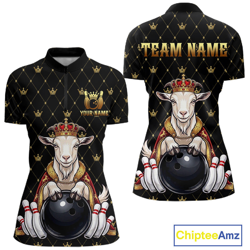 Custom Funny King Goat Bowling Shirts Crown Bowling Jersey