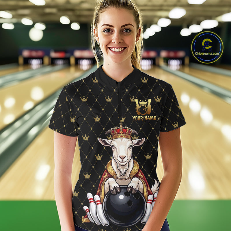 Custom Funny King Goat Bowling Shirts Crown Bowling Jersey